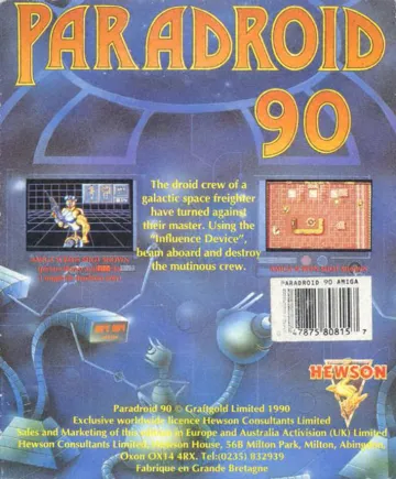 Paradroid 90 box cover back